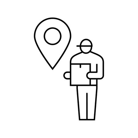 courier map location line icon vector illustrationのイラスト素材