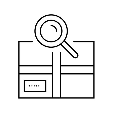 package search magnifying glass line icon vector illustrationのイラスト素材