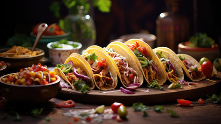 delicious spicy taco foodの素材
