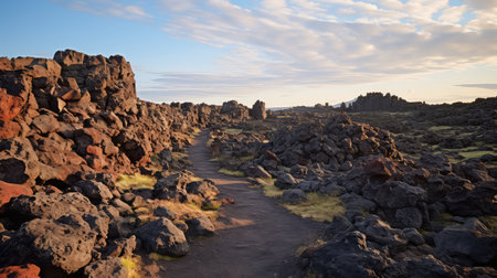 formation lava plateau landscapeの素材