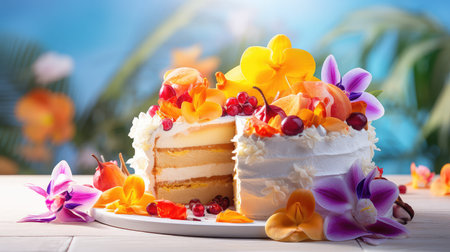 colorful bright cake foodの素材