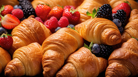 bakery puff croissan foodの素材