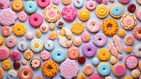 delicious fresh cookies foodの素材