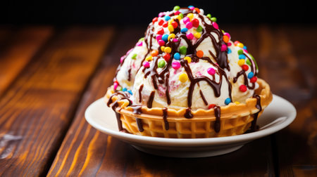 toppings waffle ice creamの素材