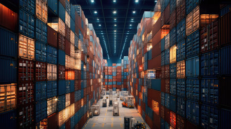 transportation merchandise ship cargoの素材