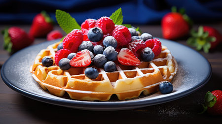 crispy delicious waffle foodの素材