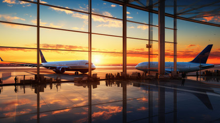 travel terminal airport backgroundの素材