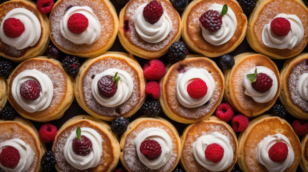 homemade berry pancake foodの素材