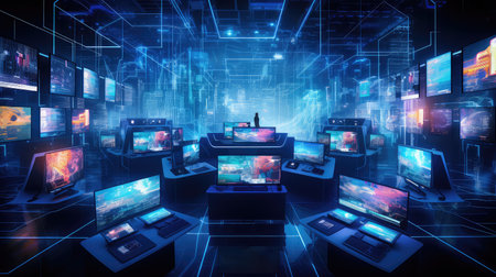 artificial future electronic backgroundの素材