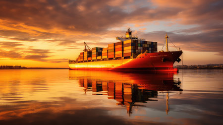 logistics transport ship cargoの素材