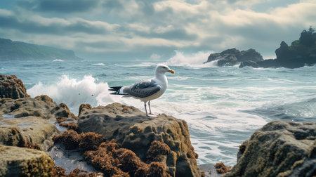 ocean rocky beach landscapeの素材