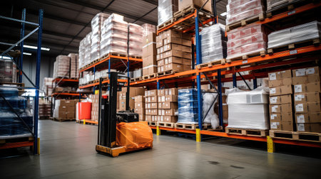 supply storage warehouse backgroundの素材