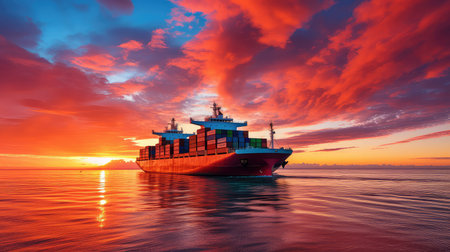 logistics business ship cargoの素材