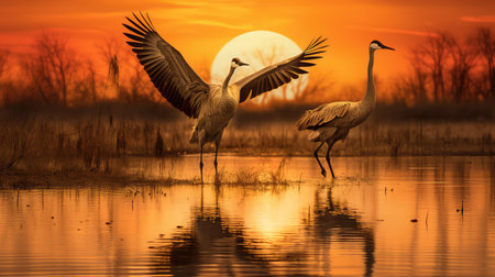 shorebirds prairie pothole marshの素材