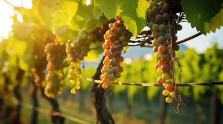 winery vineyards farmland landscapeの素材