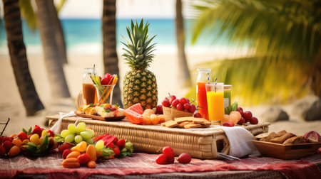 barbecue holiday picnic foodの素材