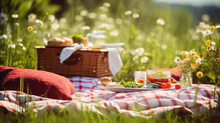 snacks meadow picnic foodの素材