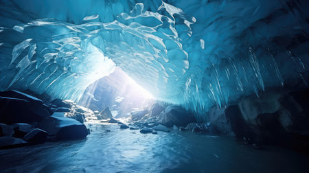 crystal ice cave landscapeの素材