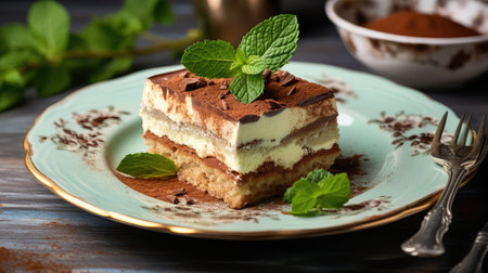 italian cocoa tiramisu foodの素材