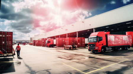 distribution supply warehouse backgroundの素材