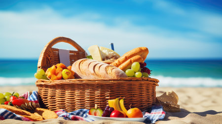 snacks basket picnic foodの素材