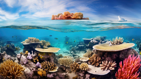 marine fringing reefs landscapeの素材