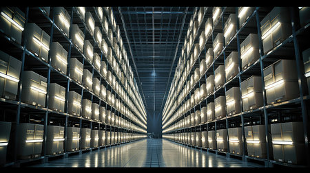 supply storage warehouse backgroundの素材