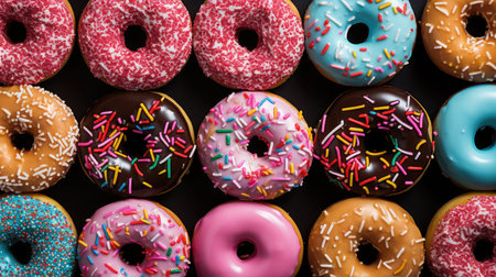 glazed round donut foodの素材