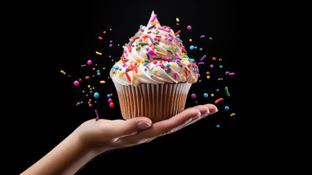 dessert sprinkles cupcake foodの素材