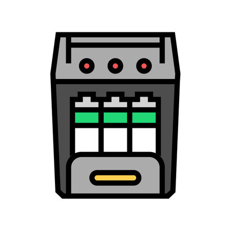 battery charging station color icon vector illustrationのイラスト素材