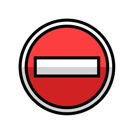 no entry color icon vector illustrationのイラスト素材
