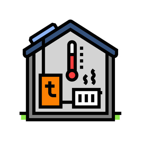 heat storage energy color icon vector illustrationのイラスト素材