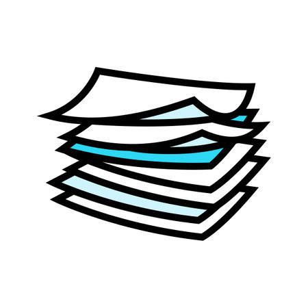 pages stacked list color icon vector illustrationのイラスト素材
