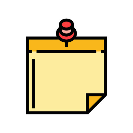 sticky note pin list color icon vector illustrationのイラスト素材