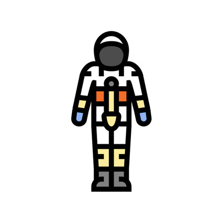spacesuit space exploration color icon vector illustrationのイラスト素材