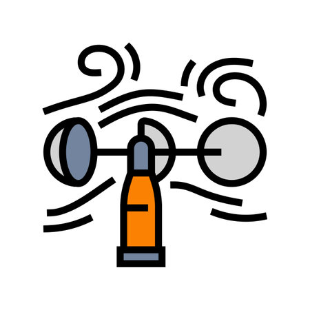 measurement wind turbine color icon vector illustrationのイラスト素材