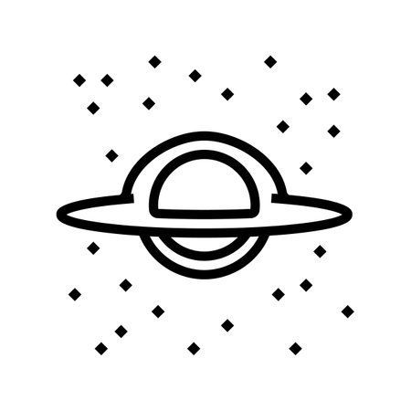 black hole space exploration line icon vector illustrationのイラスト素材