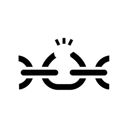 broken link glyph icon vector illustrationのイラスト素材