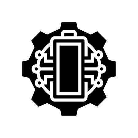 battery management energy glyph icon vector illustrationのイラスト素材
