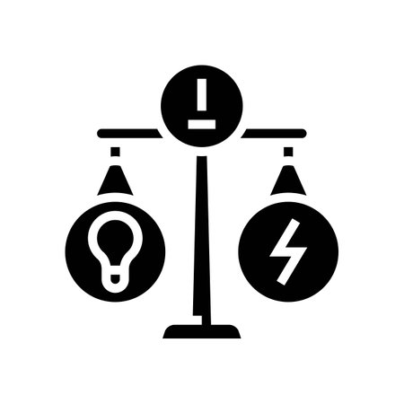 grid balancing energy glyph icon vector illustrationのイラスト素材