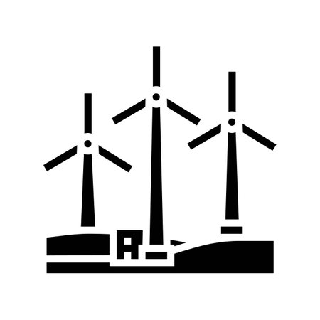 farm turbine glyph icon vector illustrationのイラスト素材