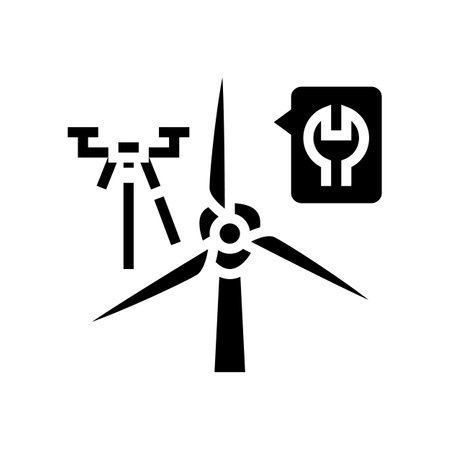 turbine inspection glyph icon vector illustrationのイラスト素材