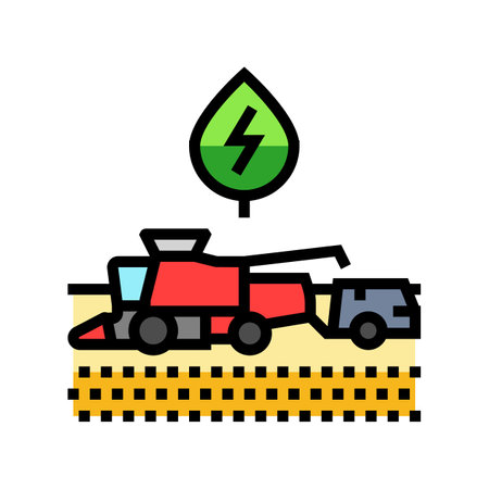 bioenergy harvesting biomass color icon vector illustrationのイラスト素材