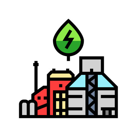 industry biomass color icon vector illustrationのイラスト素材