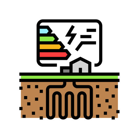 energy efficiency geothermal color icon vector illustrationのイラスト素材