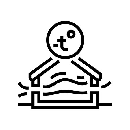 passive cooling green building line icon vector illustrationのイラスト素材