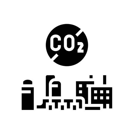 emission free plant carbon glyph icon vector illustrationのイラスト素材