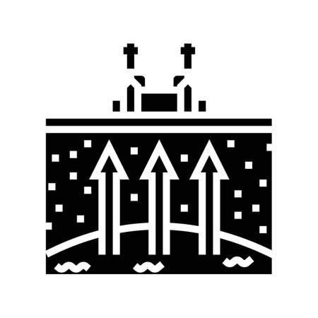 power geothermal energy glyph icon vector illustrationのイラスト素材