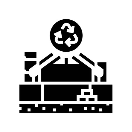 sustainable construction green building glyph icon vector illustrationのイラスト素材