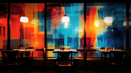 colorful abstract restaurant backgroundの素材